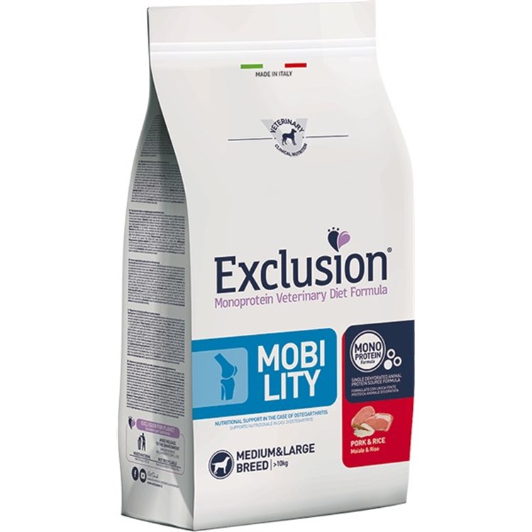 2 SACCHI Exclusion Diet Mobility Medium Large Maiale Riso 12 kg P