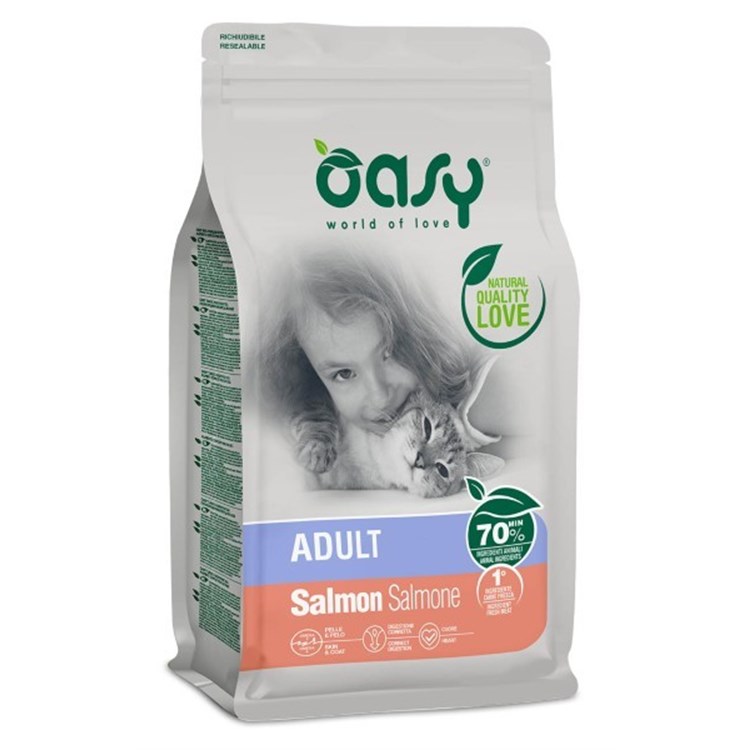 2 SACCHI Oasy Cat Adult Salmone 7,5 kg Per Gatti PREZZO A CONFEZI