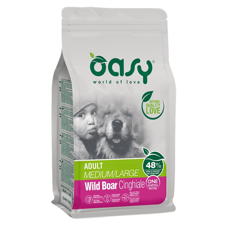 2 SACCHI Oasy Dog Adult All Breed Cinghiale 12 kg Monoproteico PR