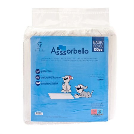 200 tappetini assorbenti per cani 60 x 60 fuss dog basic assorbello