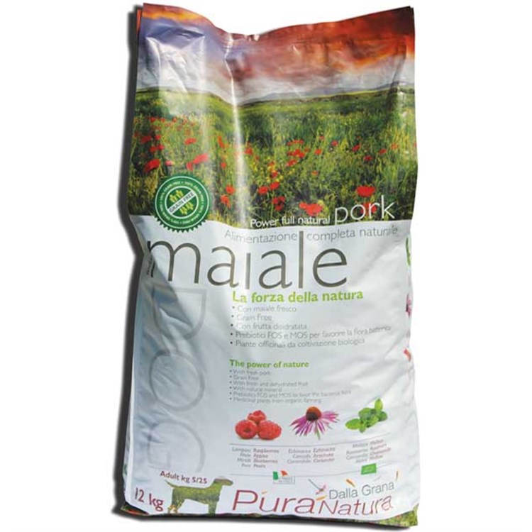 4 SACCHI - Dalla Grana Pura Natura Adult Grain Free Maiale 12 kg Secco Cane PREZZO A CONFEZIONE