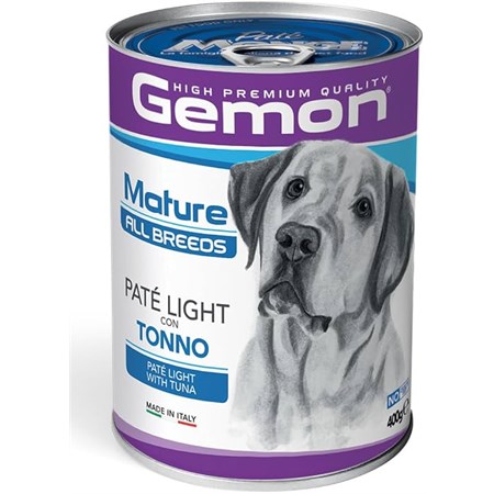 gemon dog adult pate light mature con tonno 400gr barattolo umido cane