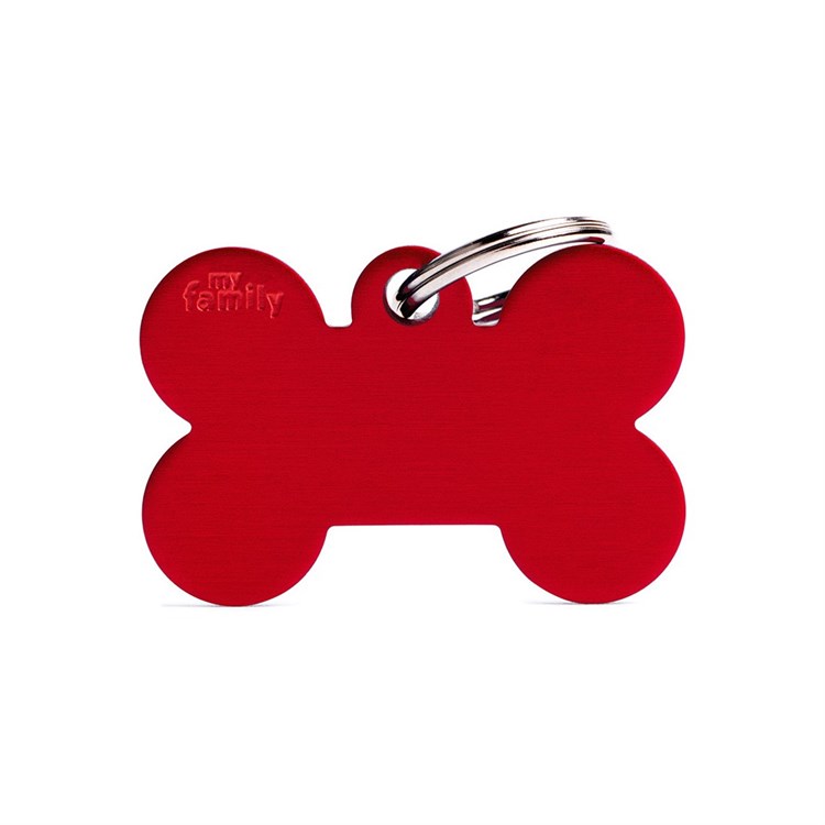 Medaglietta Incisa My Family Basic Osso Grande Rosso