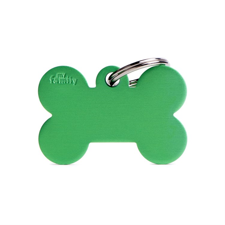 Medaglietta Incisa My Family Basic Osso Grande Verde