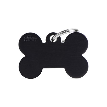 Medaglietta Incisa My Family Basic Osso Grande Nero in Cani
