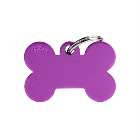 Medaglietta Incisa My Family Basic Osso Grande Viola in Cani