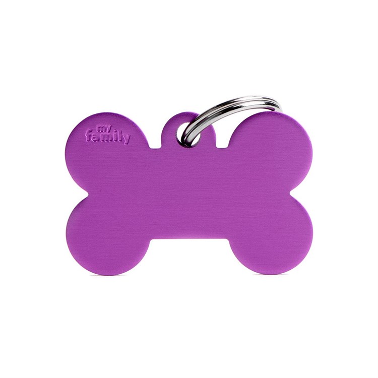 Medaglietta Incisa My Family Basic Osso Grande Viola