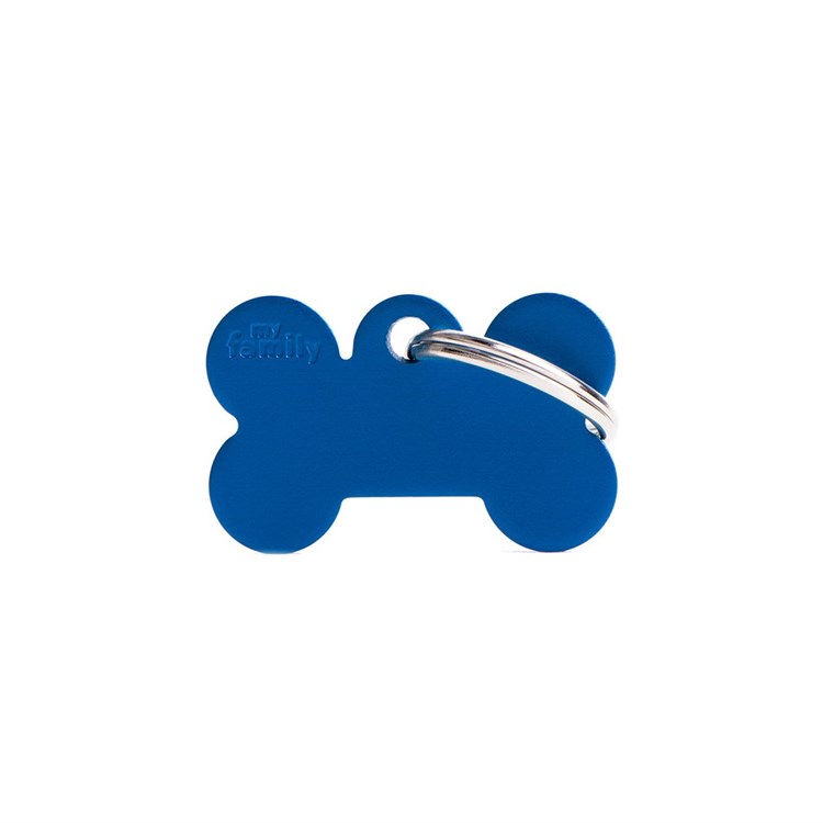 Medaglietta Incisa My Family Basic Osso Piccolo Blu