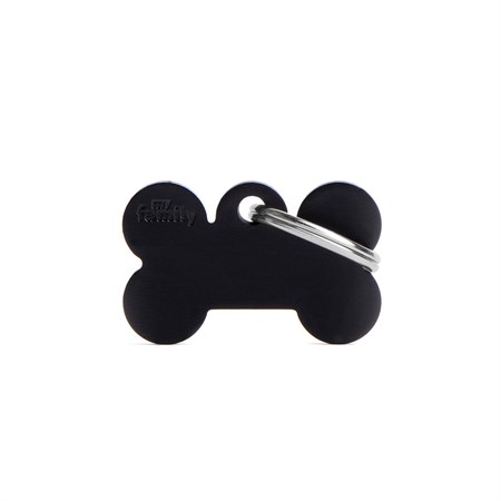 Medaglietta Incisa My Family Basic Osso Piccolo Nero in Cani