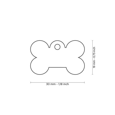 Medaglietta Incisa My Family Basic Osso Piccolo Celeste in Cani