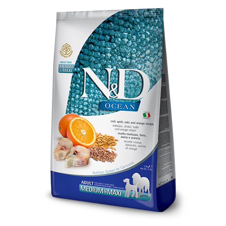 Farmina N/D Ocean Low Grain Medium Maxi Adult 12 kg Merluzzo e Arancia