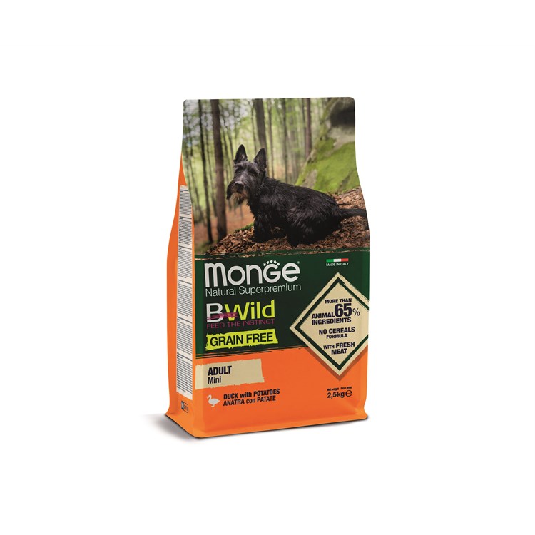 Monge Bwild Grain Free Mini Adult Anatra e Patate 2,5 kg