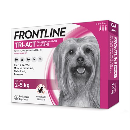 Frontline Tri Act 2 - 5 kg 6 Pipette Antiparassitario Per Cane in Cani