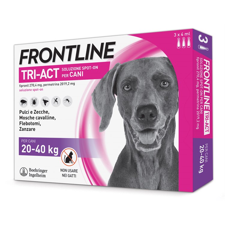 Frontline Tri Act 20 - 40 kg 6 Pipette Antiparassitario Per Cane