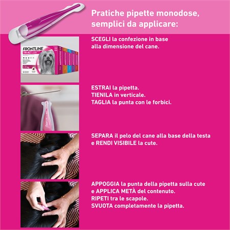Frontline Tri Act 5 - 10 kg 6 Pipette Antiparassitario Per Cane in Cani
