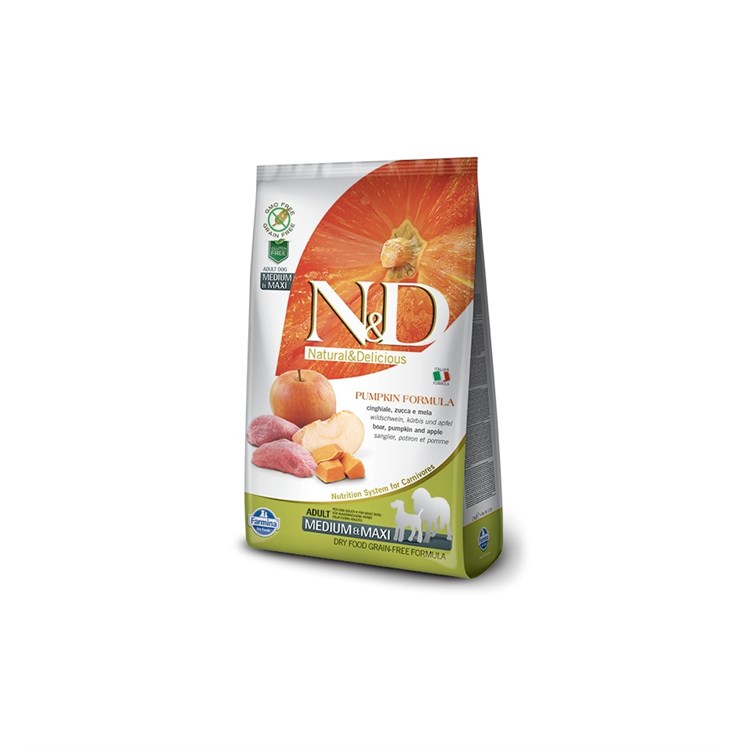 Farmina N/D Grain Free Pumpkin Adult Medium Maxi Cinghiale Zucca Mela 12 kg