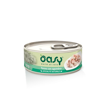 Oasy Cat Tonno Con Sgombro Lattina 70 gr Umido Per Gatti in Gatti