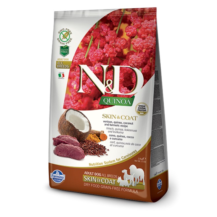 Farmina N/D Quinoa Grain Free Adult Medium Large Skin & Coat Cervo Cocco 7 Kg