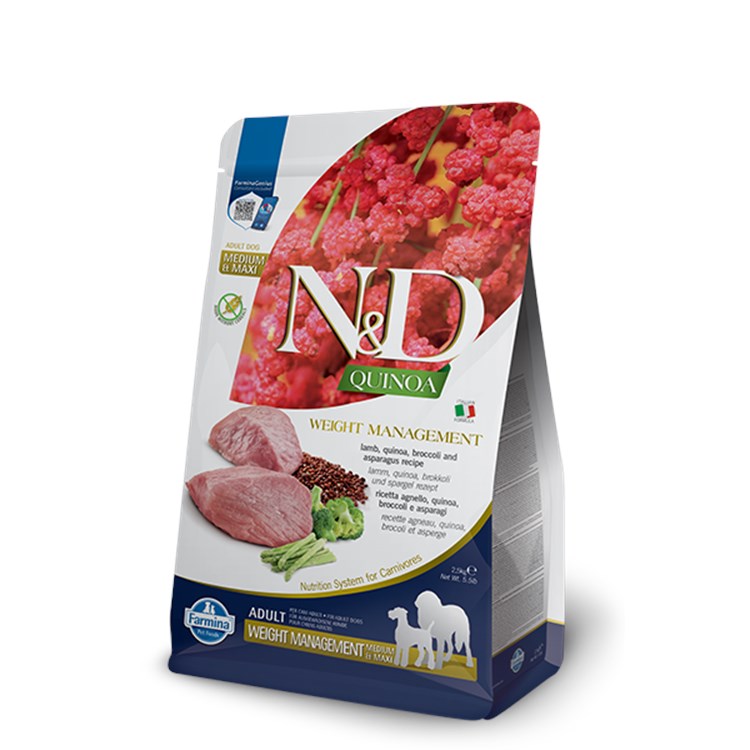 Farmina N/D Quinoa Grain Free Adult Medium Maxi Weight Management Agnello 7 Kg Cani