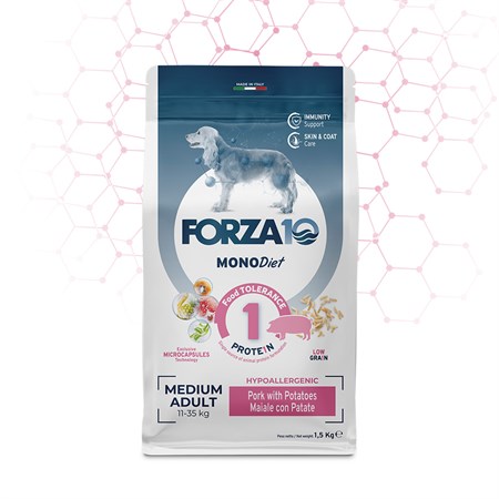 Forza 10 Medium Adult Diet Hypoallergenic Al Maiale 12 kg Per Can in Cani