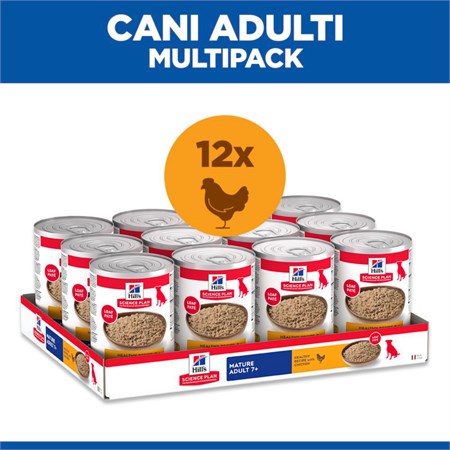 Hill's Science Plan Cane Umido Mature 7+ 370 gr Per Cani Anziani in Cani