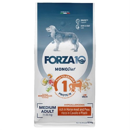 Forza10 Medium Diet Cavallo e Piselli 12 kg Crocchette per cane in Cani