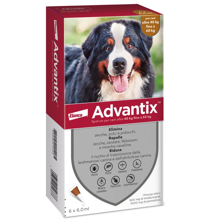 Advantix Spot-On per cani oltre 40 kg fino a 60 kg 4 pipette Antiparassitario