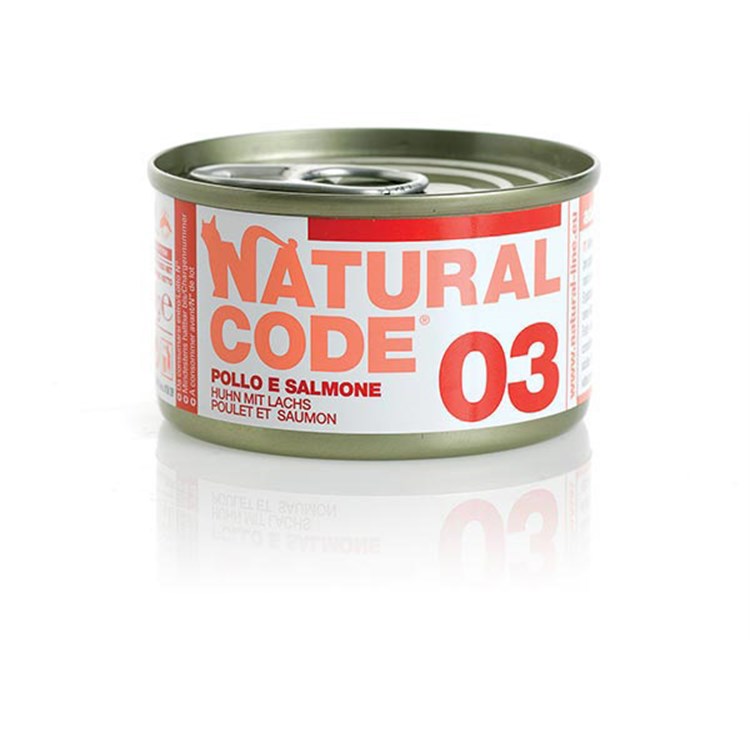 Natural Code 03 Pollo e Salmone 85 gr Per Gatti