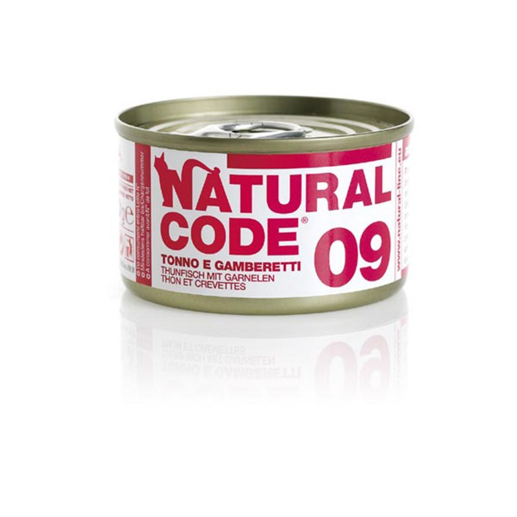 Natural Code 09 Tonno e Gamberetti 85 gr Per Gatti