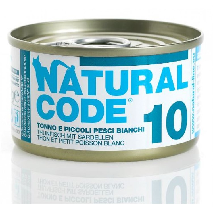 Natural Code 10 Tonno e Piccoli Pesci Bianchi 85 gr Per Gatti