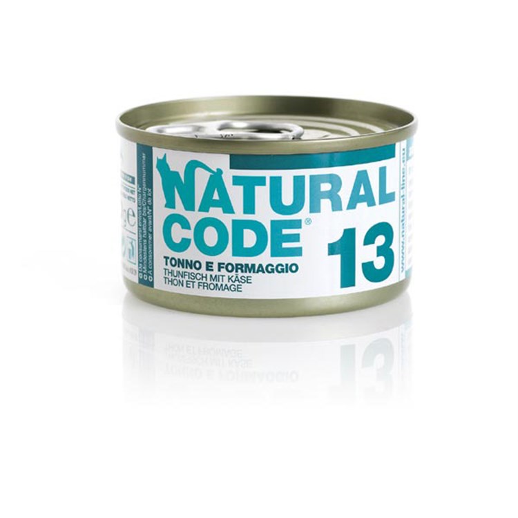Natural Code 13 Tonno e Formaggio 85 gr Per Gatti