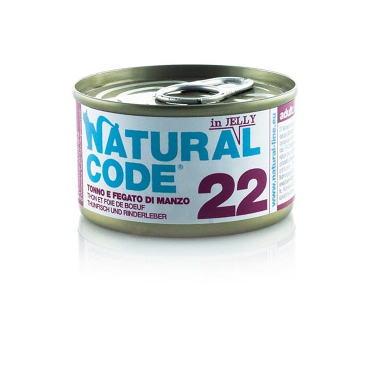 Natural Code Jelly 22 Tonno Fegato di Manzo 85 gr Per Gatti