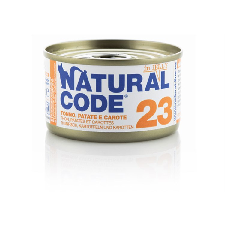 Natural Code Jelly 23 Tonno Patate e Carote 85 gr Per Gatti
