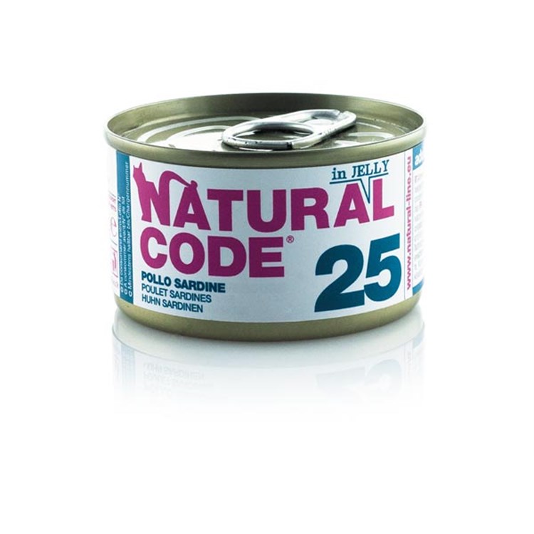 Natural Code Jelly 25 Pollo e Sardine 85 gr Per Gatti