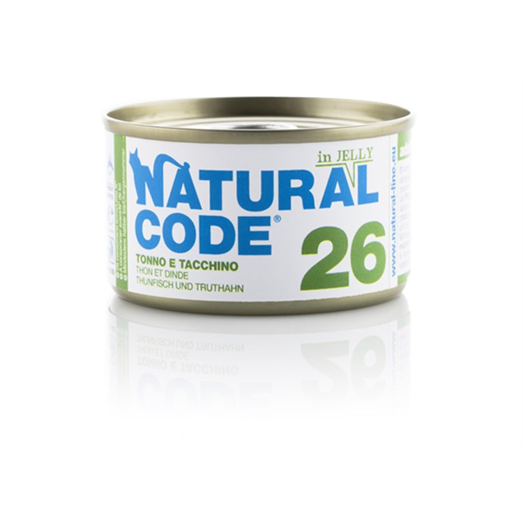 Natural Code Jelly 26 Tonno e Tacchino 85 gr Per Gatti