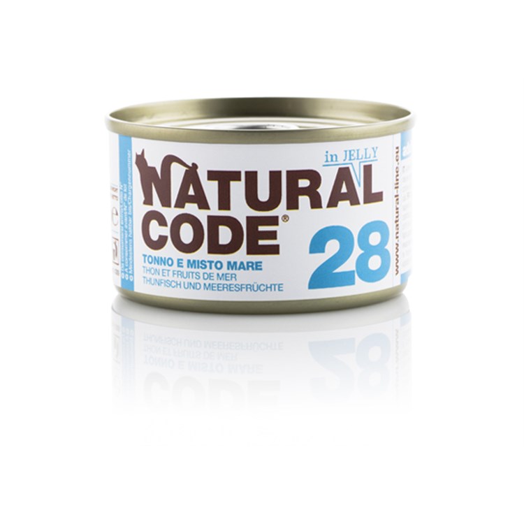 Natural Code Jelly 28 Tonno e Misto Mare 85 gr Per Gatti