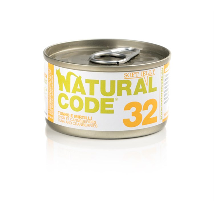 Natural Code Jelly 32 Tonno Amaranto e Mirtilli 85 gr Per Gatti