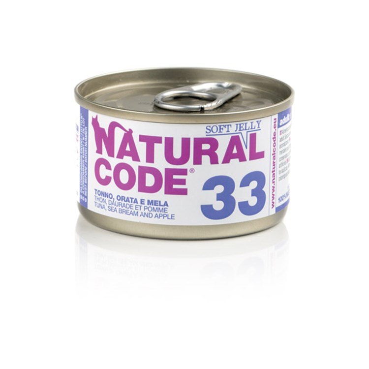 Natural Code Soft Jelly 33 Tonno Orata e Mela 85 gr Per Gatti