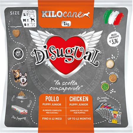 Disugual Dog Puppy Medium 1 Kg Gusto Pollo in Cani