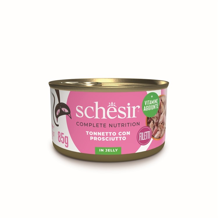 Schesir in Gelatina Tonnetto Con Prosciutto 85 gr Per Gatti