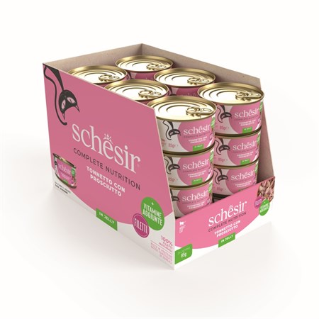Schesir Complete Tonnetto Con Prosciutto 85 gr Jelly Scatoletta Umido Per Gatti in Gatti