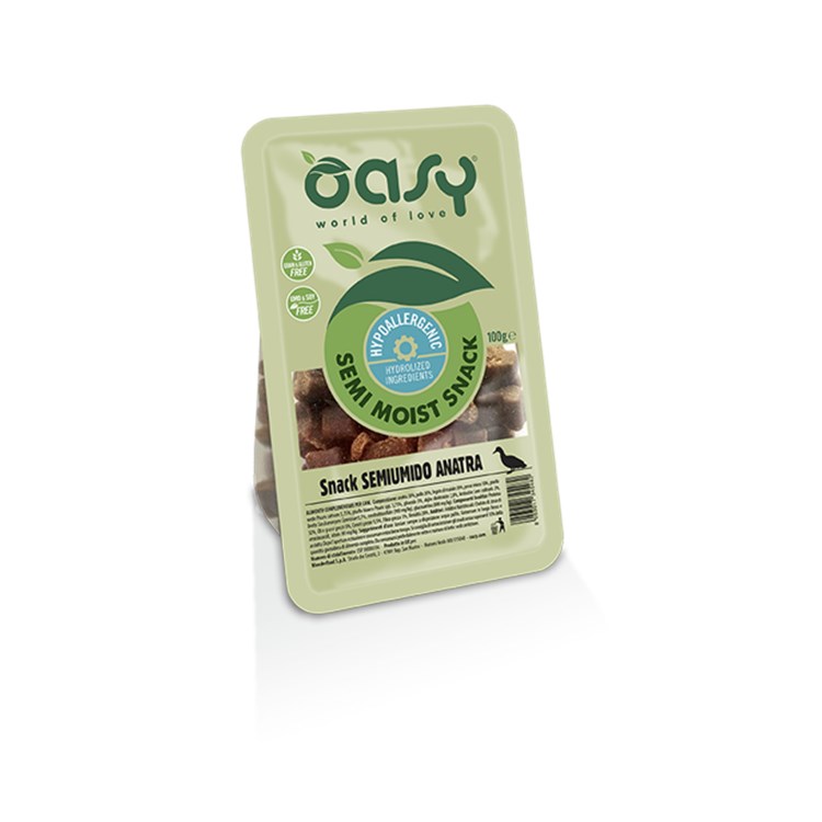 Oasy Snack Semi Umido Hypoallergenic Anatra 100 gr per Cani