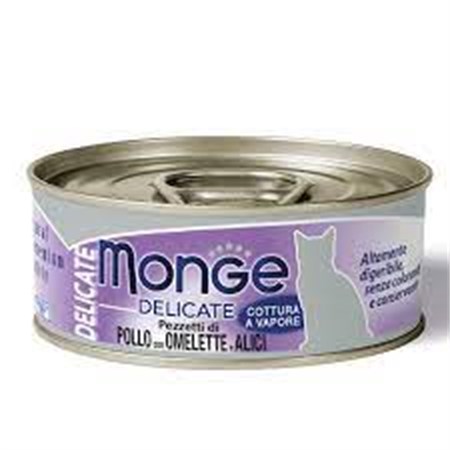 Monge Cat Delicate Superpremium 80 gr Pollo con Omelette e Acciughine Per Gatti in Gatti