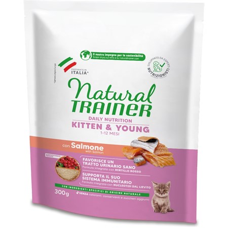 Natural Trainer Kitten con Salmone 300 gr per Gattini in Gatti