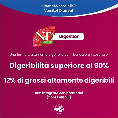 Farmina N&D Quinoa 80 gr Digestion Wet Umido Gatto in Gatti