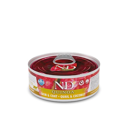 Farmina N&D Quinoa 80 gr Skin Coat Quaglia Wet Umido Gatto in Gatti