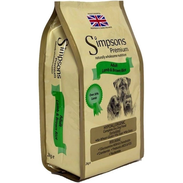Simpsons Premium Adult Agnello e Riso Integrale 12 kg Cane