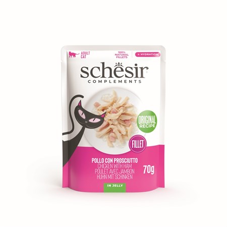 Schesir Complements Pollo e Prosciutto 70 gr Bustina Umido Per Gatti in Gatti