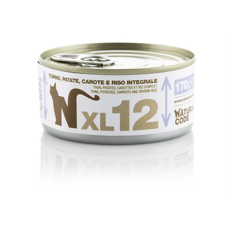 Natural Code XL 12 Tonno Patate e Carote e Riso Integrale 170 gr Per Gatti
