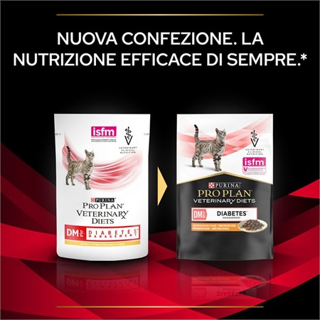 Purina Pro Plan Veterinary Diets DM Diabetes Management Pollo Bustina 85 gr Per Gatti in Gatti
